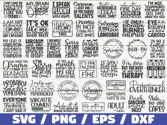 40 Funny Quotes SVG Bundle Sarcasm SVG Graphics