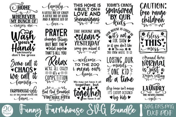 Funny Farmhouse SVG Bundle, Farmhouse Graphics and Crafts