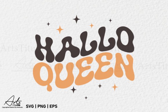 Funny Halloween SVG PNG Retro HalloQueen Graphics and Crafts