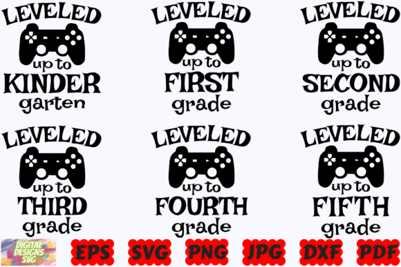 Leveled Up to Grade SVG Funny School Graphics and Crafts Review