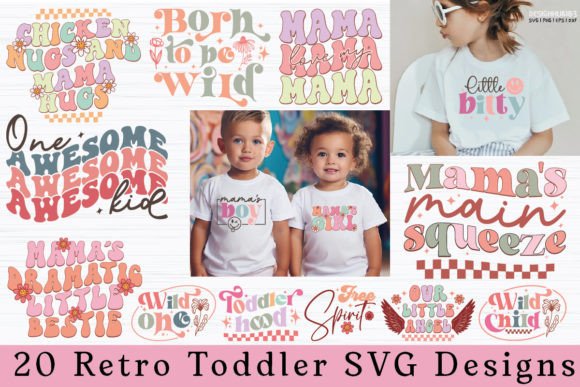 Retro Toddler Funny Kids SVG Bundle for Graphics and Crafts